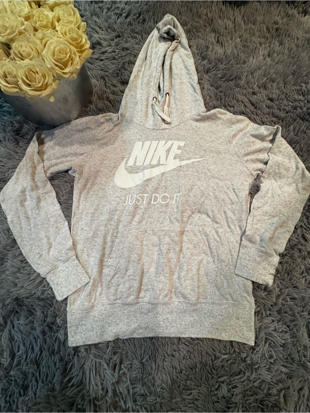 Nike Light Gray Logo Pullover Hoodie